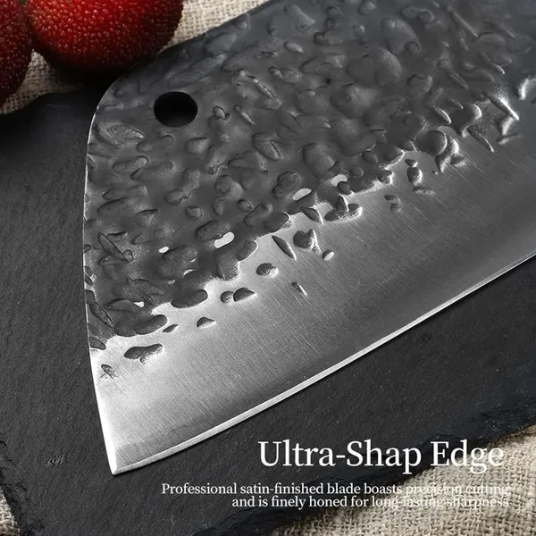 Premium_Stainless_Steel_Meat_Cleaver_Knife_with_Hammered_Blade,_Ergonomic_Wooden_Handle,_Heavy_Duty_Kitchen_Chopping_Knife_for_Meat,_Vegetables_&_Food_Preparation