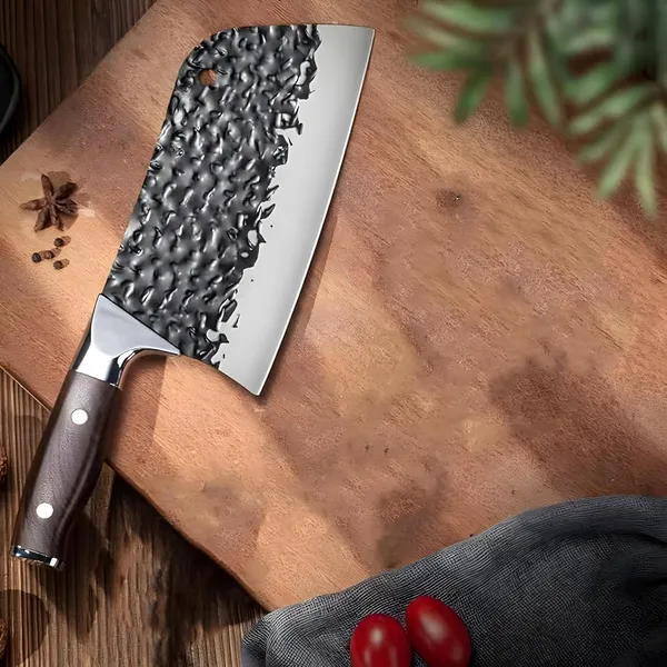 Premium_Stainless_Steel_Meat_Cleaver_Knife_with_Hammered_Blade,_Ergonomic_Wooden_Handle,_Heavy_Duty_Kitchen_Chopping_Knife_for_Meat,_Vegetables_&_Food_Preparation