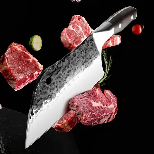 Premium_Stainless_Steel_Meat_Cleaver_Knife_with_Hammered_Blade,_Ergonomic_Wooden_Handle,_Heavy_Duty_Kitchen_Chopping_Knife_for_Meat,_Vegetables_&_Food_Preparation