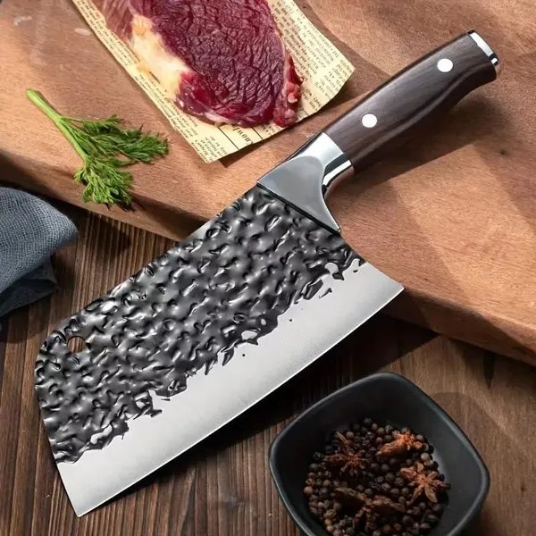 Premium_Stainless_Steel_Meat_Cleaver_Knife_with_Hammered_Blade,_Ergonomic_Wooden_Handle,_Heavy_Duty_Kitchen_Chopping_Knife_for_Meat,_Vegetables_&_Food_Preparation