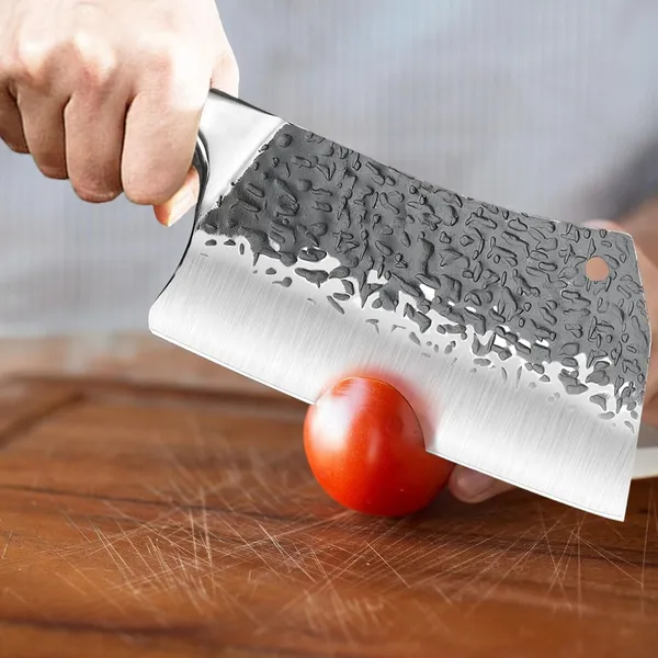Premium_Stainless_Steel_Kitchen_Cleaver_Knife_with_Hammered_Blade_and_Ergonomic_Wooden_Handle_for_Vegetable_Cutting,_Meat_Chopping_&_Daily_Cooking