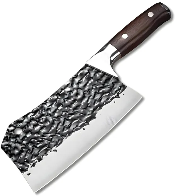 Premium_Stainless_Steel_Kitchen_Cleaver_Knife_with_Hammered_Blade_and_Ergonomic_Wooden_Handle_for_Vegetable_Cutting,_Meat_Chopping_&_Daily_Cooking