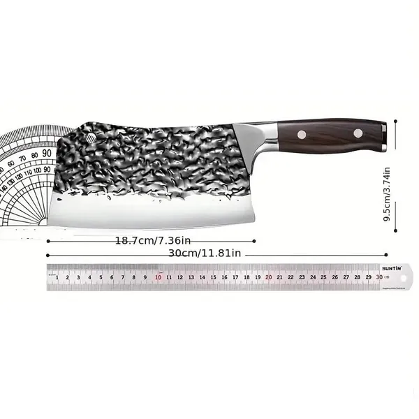 Premium_Stainless_Steel_Kitchen_Cleaver_Knife_with_Hammered_Blade_and_Ergonomic_Wooden_Handle_for_Vegetable_Cutting,_Meat_Chopping_&_Daily_Cooking
