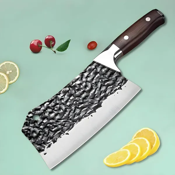 Premium_Stainless_Steel_Kitchen_Cleaver_Knife_with_Hammered_Blade_and_Ergonomic_Wooden_Handle_for_Vegetable_Cutting,_Meat_Chopping_&_Daily_Cooking