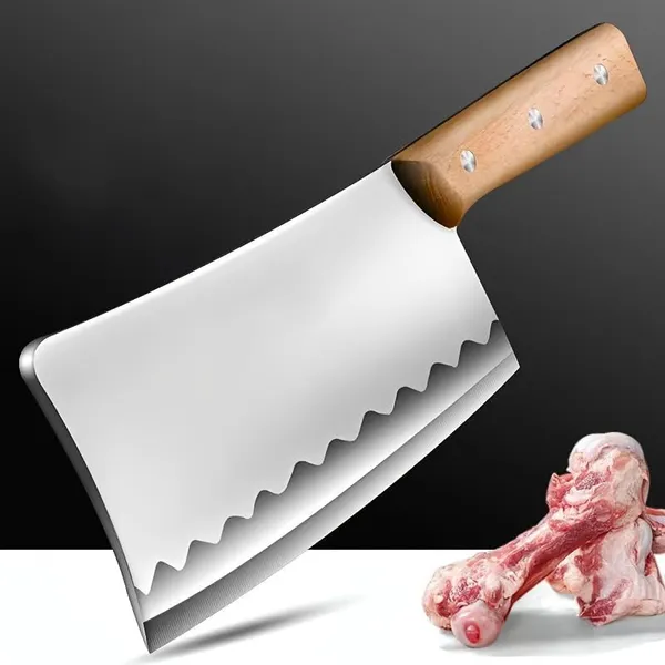 Heavy_Duty_Meat_Cleaver_Knife_for_Kitchen,_Stainless_Steel_Butcher_Chopper_with_Wooden_Handle,_Wide_Blade_Kitchen_Cutter_for_Meat,_Chicken,_Fish,_Vegetables_&_Food_Preparation