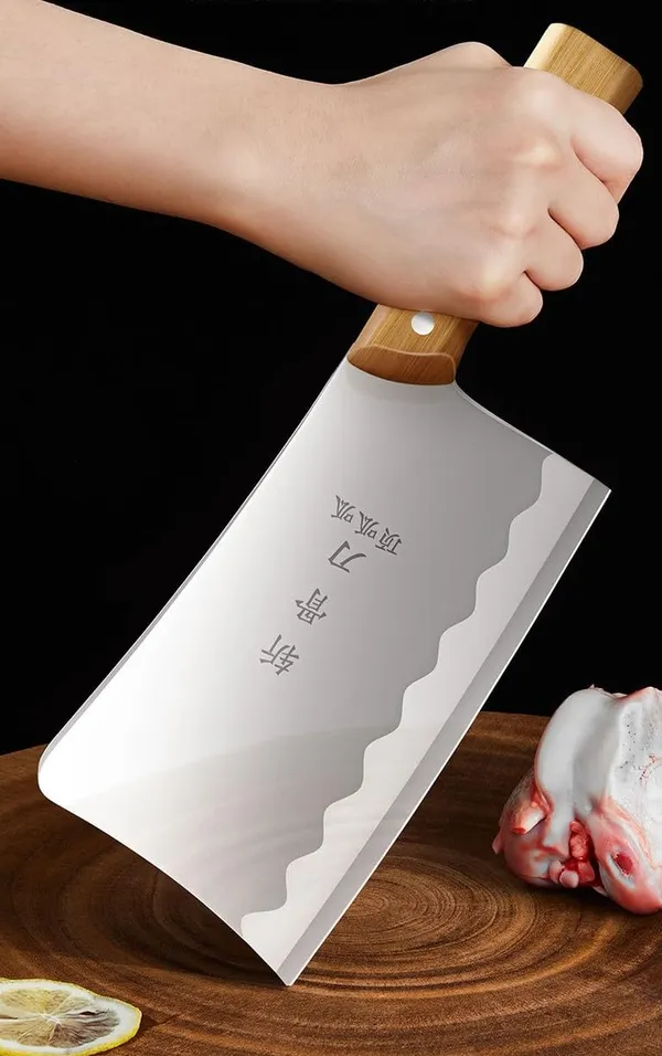 Heavy_Duty_Meat_Cleaver_Knife_for_Kitchen,_Stainless_Steel_Butcher_Chopper_with_Wooden_Handle,_Wide_Blade_Kitchen_Cutter_for_Meat,_Chicken,_Fish,_Vegetables_&_Food_Preparation