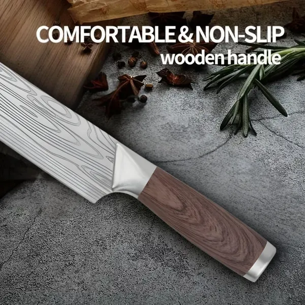 Premium_Stainless_Steel_Chef_Knife_with_Damascus_Pattern_Blade,_Wooden_Handle,_Sharp_Kitchen_Cutting_Knife_for_Slicing,_Chopping,_Dicing_&_Everyday_Cooking