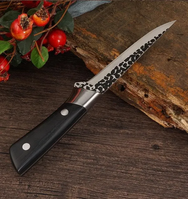 Premium_Kitchen_Utility_Knife_with_Hammered_Pattern_Blade,_Ergonomic_Black_Handle,_Multipurpose_Chopping_&_Slicing_Knife_for_Fruits,_Vegetables,_Meat_&_Everyday_Kitchen_Use