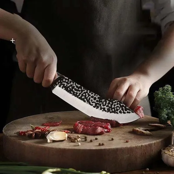 Premium_Kitchen_Chef_Knife_with_Patterned_Blade_&_Ergonomic_Black_Handle_|_Multipurpose_Food_Preparation_Knife_for_Chopping,_Slicing_&_Cutting