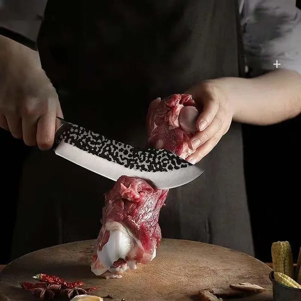 Premium_Kitchen_Chef_Knife_with_Patterned_Blade_&_Ergonomic_Black_Handle_|_Multipurpose_Food_Preparation_Knife_for_Chopping,_Slicing_&_Cutting