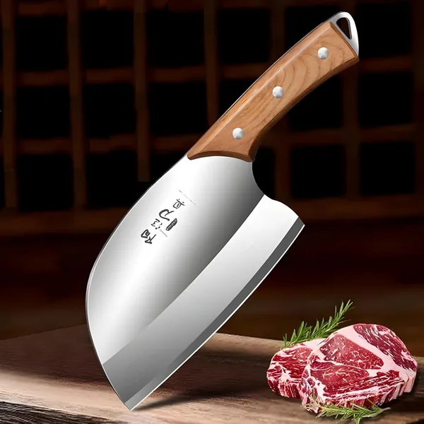 Stainless_Steel_Kitchen_Cleaver_Knife_with_Wooden_Handle,_Heavy-Duty_Meat_&_Vegetable_Chopper,_Wide_Sharp_Blade_for_Cutting,_Chopping_&_Slicing
