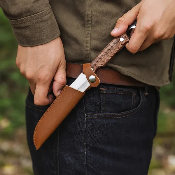 Stainless_Steel_Utility_Knife_with_Wooden_Finish_Handle_&_Protective_Sheath_|_Multipurpose_Kitchen_&_Cutting_Knife_with_Carry_Loop