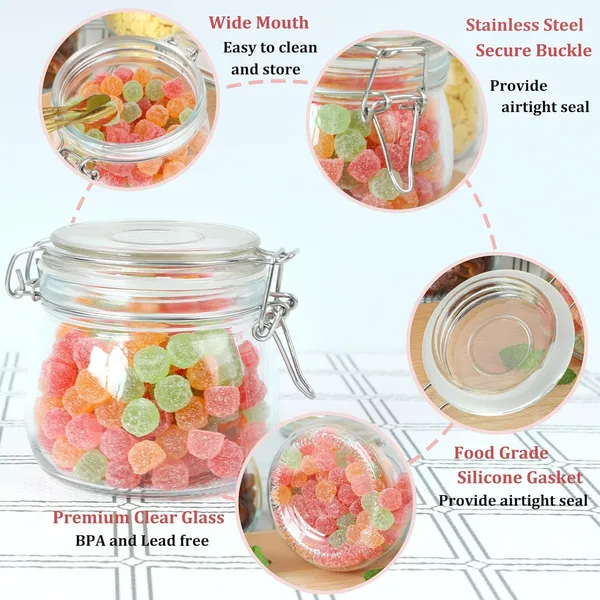 500_ml_Airtight_Glass_Storage_Jar_with_Locking_Clamp_Lid,_Food_Storage_Container_for_Kitchen,_Multipurpose_Glass_Jar_for_Spices,_Snacks,_Tea,_Pasta,_Grains,_Dry_Fruits,_Nuts_&_Other_Food_Items