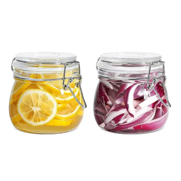 500_ml_Airtight_Glass_Storage_Jar_with_Locking_Clamp_Lid,_Food_Storage_Container_for_Kitchen,_Multipurpose_Glass_Jar_for_Spices,_Snacks,_Tea,_Pasta,_Grains,_Dry_Fruits,_Nuts_&_Other_Food_Items