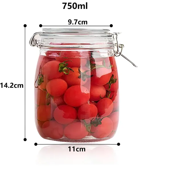 750_ml_Airtight_Glass_Storage_Jar_with_Lock_Lid_-_Clear_Food_Container_Canister_for_Kitchen_Pantry_Organization,_Coffee_Beans,_Tea,_Sugar,_Cookies,_Spices_&_Snacks_(Pack_of_4)(Square)