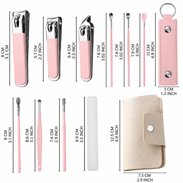 10_in_1_Manicure_Pedicure_Kit_Set_with_Nail_Clippers,_Cuticle_Tools_&_Travel_Case