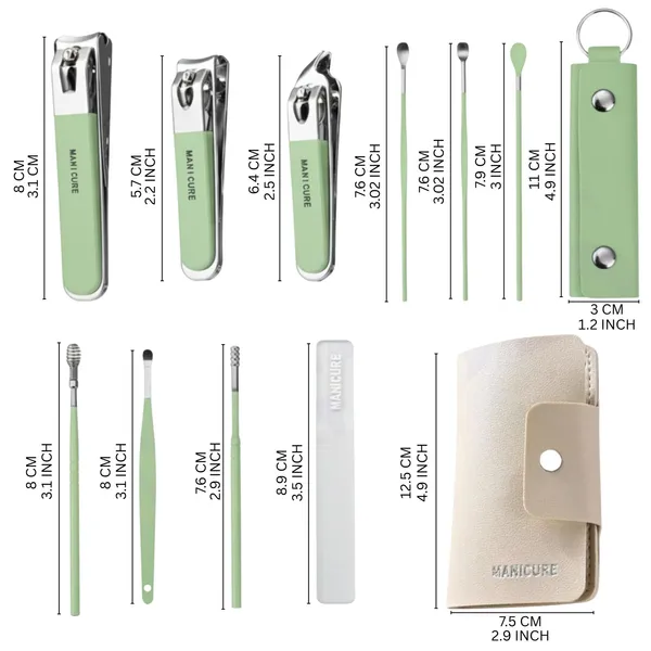 10_in_1_Manicure_Pedicure_Kit_Set_with_Nail_Clippers,_Cuticle_Tools_&_Travel_Case