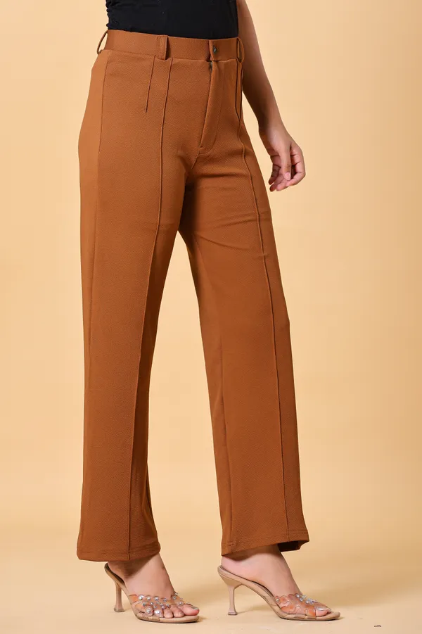 Brown_Lycra_Cotton_Textured_Straight_Fit_Trousers_For_Women