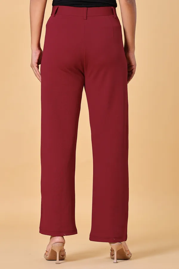 Maroon_Lycra_Cotton_Straight_Fit_Trousers_For_Women
