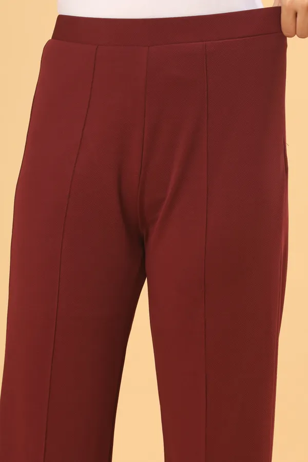 Maroon_Lycra_Straight_Fit_Trousers_For_Women