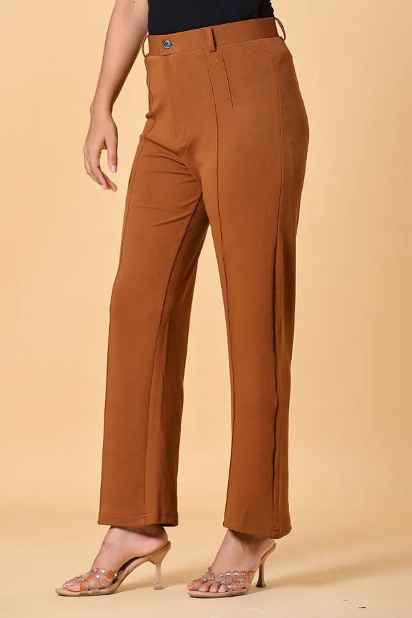 Brown_Lycra_Cotton_Textured_Straight_Fit_Trousers_For_Women