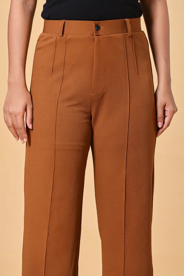 Brown_Lycra_Cotton_Textured_Straight_Fit_Trousers_For_Women
