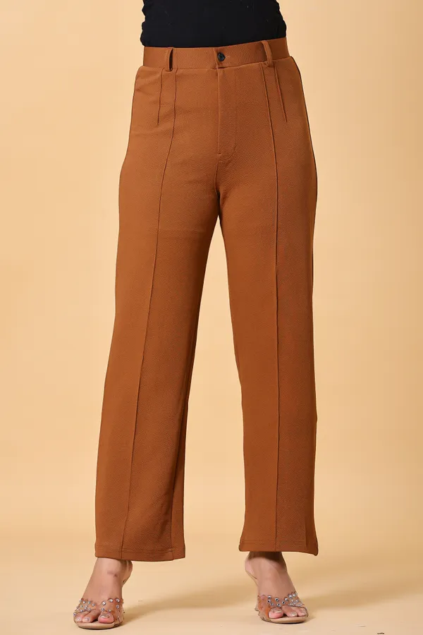 Brown_Lycra_Cotton_Textured_Straight_Fit_Trousers_For_Women