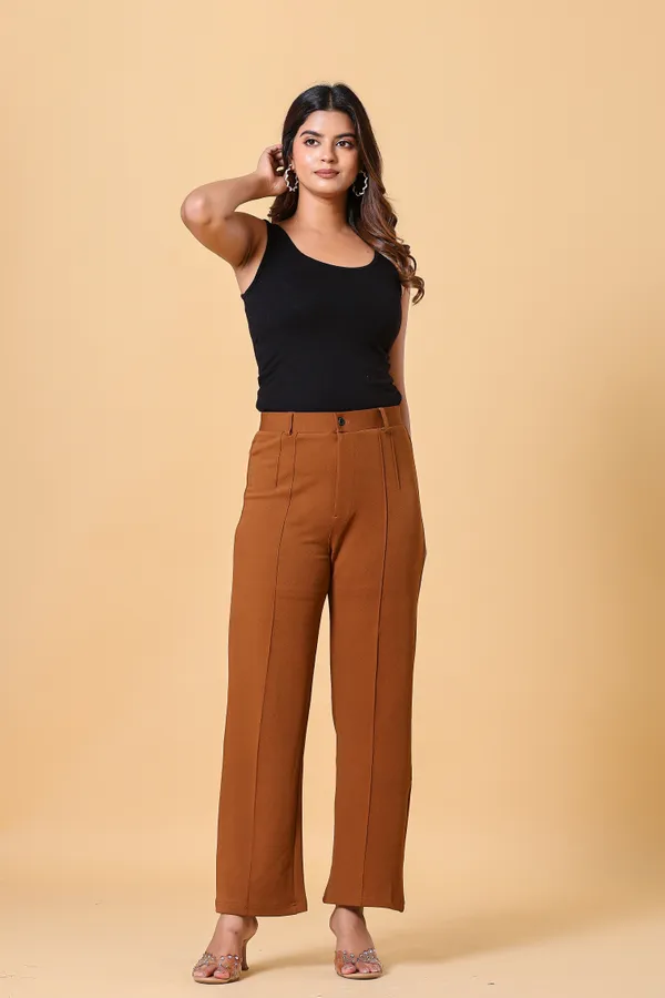 Brown_Lycra_Cotton_Textured_Straight_Fit_Trousers_For_Women