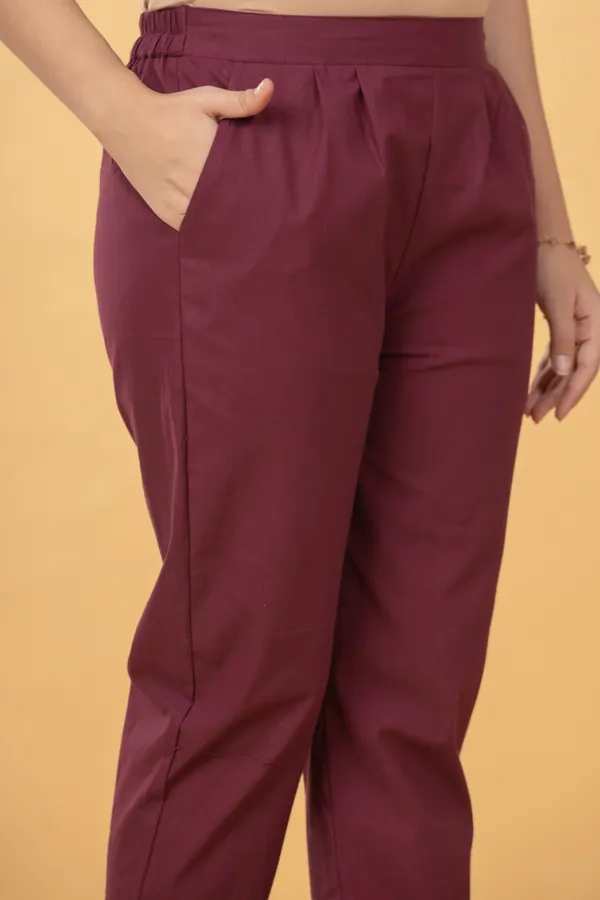 Maroon_Cotton_Straight_Fit_Pants_For_Women