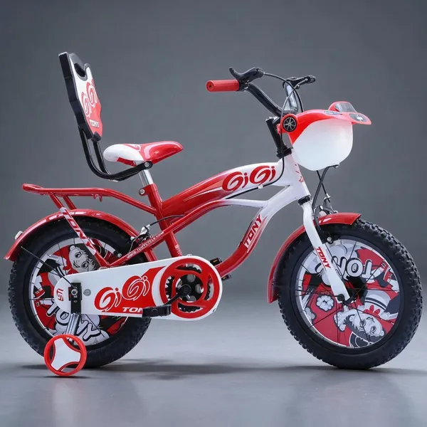 TONY_Gi_Gi_14T_Kids_Cycle_with_Side_Wheels_|_Heavy_Duty_Frame_|SEAT_&_B/REST,_Ideal_for_3_to_5_Years_Boys&Girls_Kids_Bike_(RED)_98%_Assembled_|_TUBELESS_Tyres_|_ONLY_Simple_4_Steps_for_Cycle_Fittin4