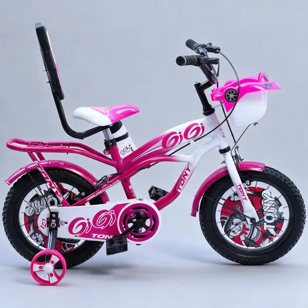 TONY_Gi_Gi_14T_Kids_Cycle_with_Side_Wheels_|_Heavy_Duty_Frame_|SEAT_&_B/REST,_Ideal_for_3_to_5_Years_Boys&Girls_Kids_Bike_(PINK)_98%_Assembled_|_TUBELESS_Tyres_|_ONLY_Simple_4_Steps_for_Cycle_Fittin4