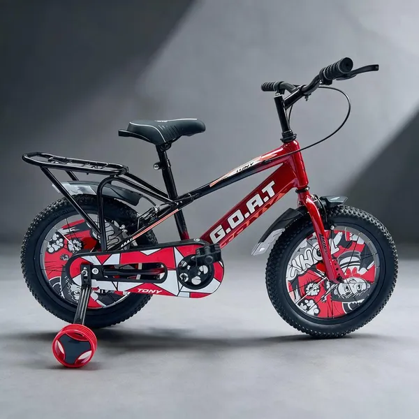 TONY_GOAT14T_Kids_Cycle_with_Side_Wheels_|_Heavy_Duty_Frame_|PU_Foam_SEAT|_Ideal_for_3_to_5_Years_Boys&Girls_Kids_Bike_(RED)_98%_Assembled_|_TUBELESS_Tyres_|_ONLY_Simple_3_Steps_for_Cycle_Fittin4