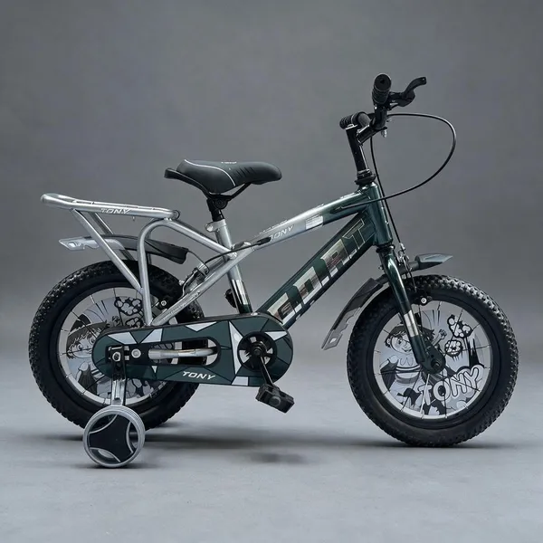 TONY_GOAT14T_Kids_Cycle_with_Side_Wheels_|_Heavy_Duty_Frame_|PU_Foam_SEAT|_Ideal_for_3_to_5_Years_Boys&Girls_Kids_Bike_(SILVER)_98%_Assembled_|_TUBELESS_Tyres_|_ONLY_Simple_3_Steps_for_Cycle_Fittin4