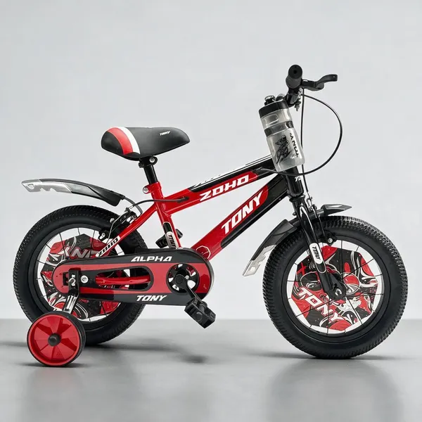 TONY_ZOHO_14_T_Kids_Cycle_with_Side_Wheels_|_Heavy_Duty_Frame_|PU_Foam_SEAT|_Ideal_for_3_TO_5_Years_Boys&Girls_Kids_Bike_(RED)_98%_Assembled_|_TUBELESS_Tyres_|_ONLY_Simple_3_Steps_for_Cycle_Fittin4