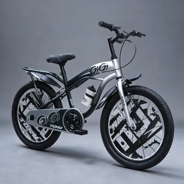 TONY_SPORTS_20T_Kids_Cycle_with_Side_Stand_|_Heavy_Duty_Frame_|PU_Foam_SEAT|_Ideal_for_6_to_9_Years_Boys&Girls_Kids_Bike_(SILVER)90%_Assembled_|_TUBE_Tyres_|