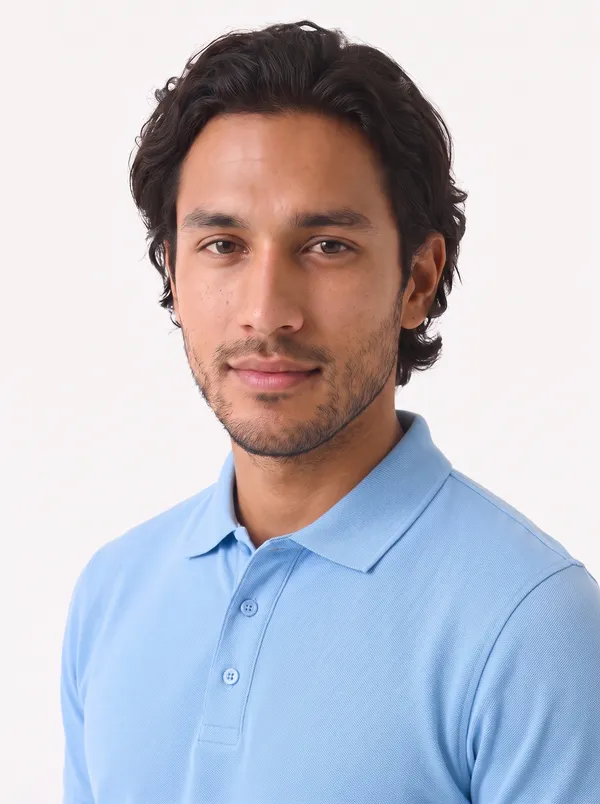 Light_Blue_Knit_Regular_Fit_Polo_T_Shirt_For_Men