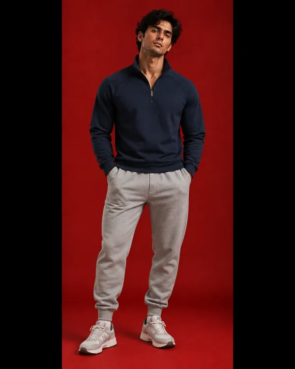 Navy_Casual_Half-Zip_Sweatshirt_For_Men