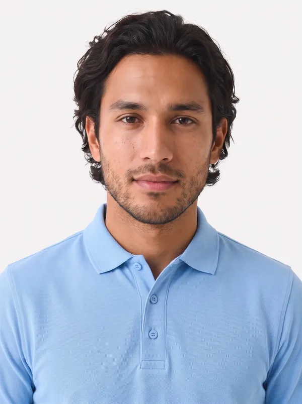 Light_Blue_Knit_Regular_Fit_Polo_T_Shirt_For_Men