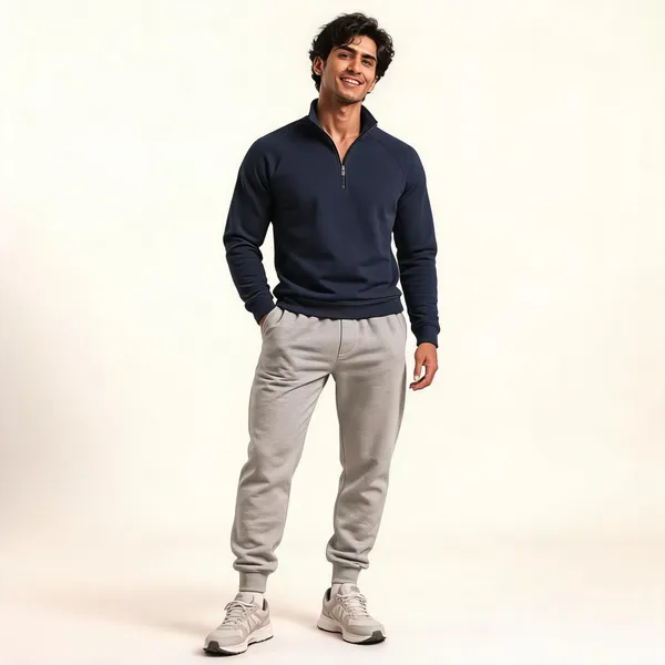 Navy_Casual_Half-Zip_Sweatshirt_For_Men