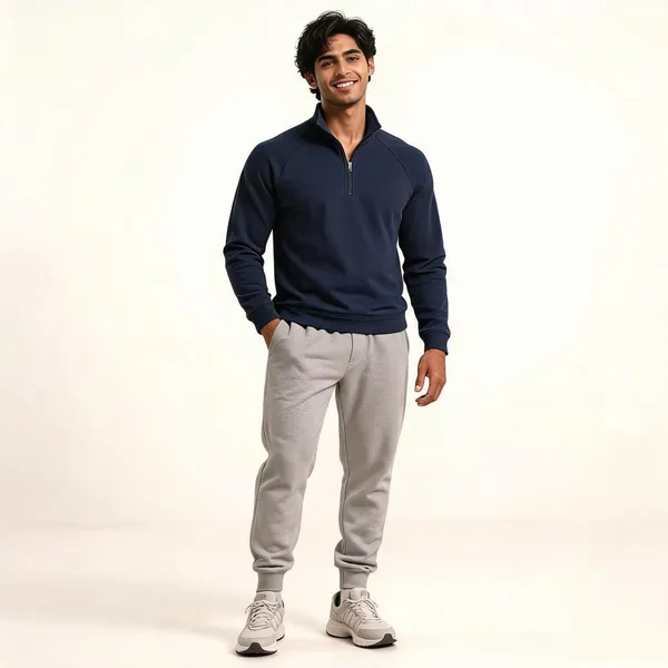 Navy_Casual_Half-Zip_Sweatshirt_For_Men