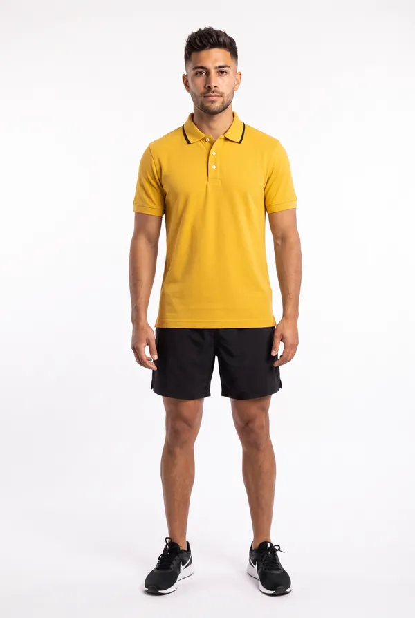 Yellow_Regular_Fit_Polo_T_Shirt_For_Men