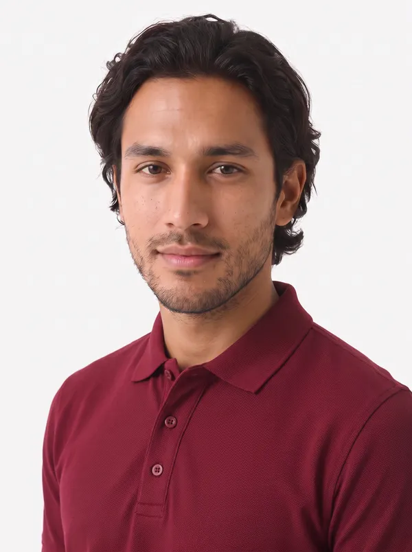 Maroon_Regular_Fit_Polo_T-Shirt_For_Men