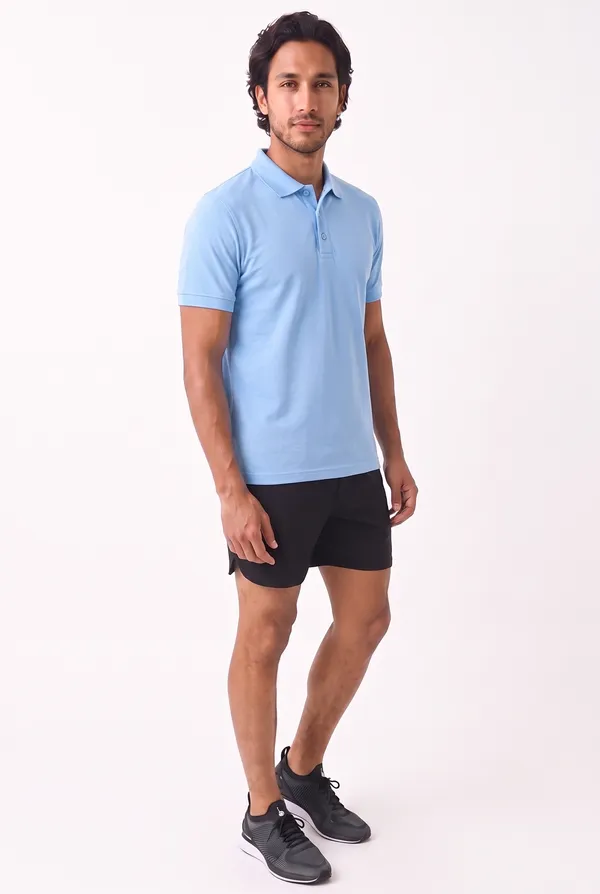 Light_Blue_Knit_Regular_Fit_Polo_T_Shirt_For_Men