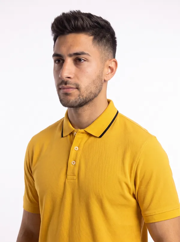 Yellow_Regular_Fit_Polo_T_Shirt_For_Men