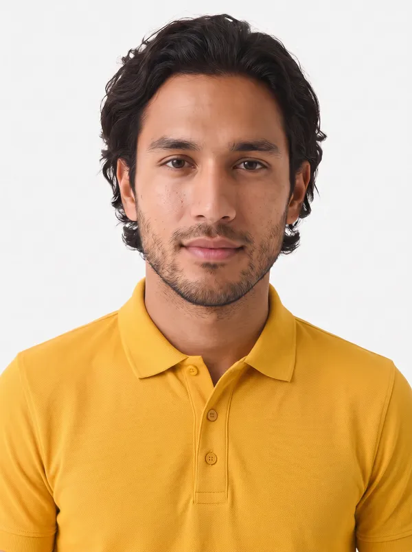 Yellow_Regular_Fit_Polo_T-Shirt_For_Men