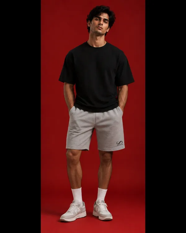 Grey_Casual_Regular_Fit_Shorts_For_Men