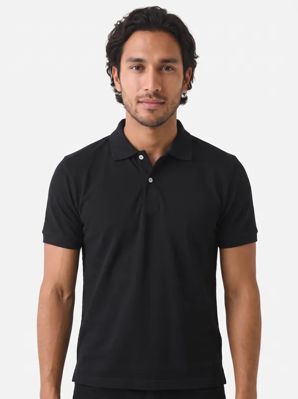 Black_Sports_Polo_Shorts_Set_For_Men