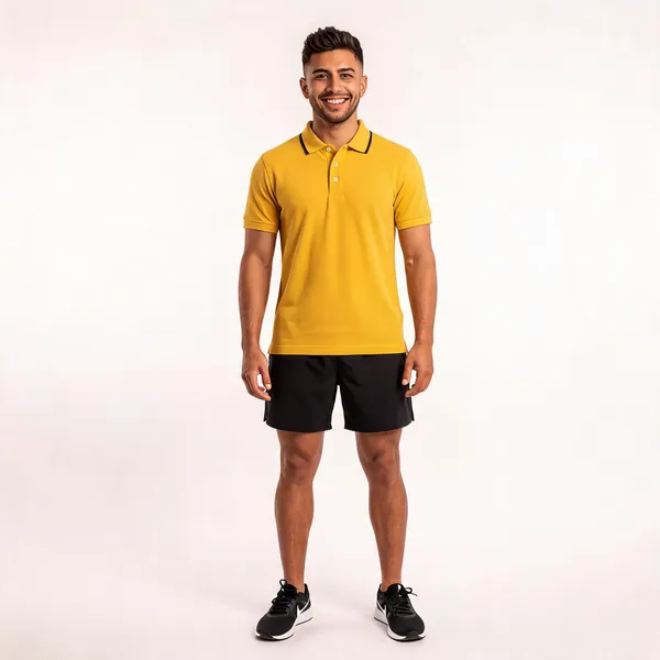 Yellow_Regular_Fit_Polo_T_Shirt_For_Men