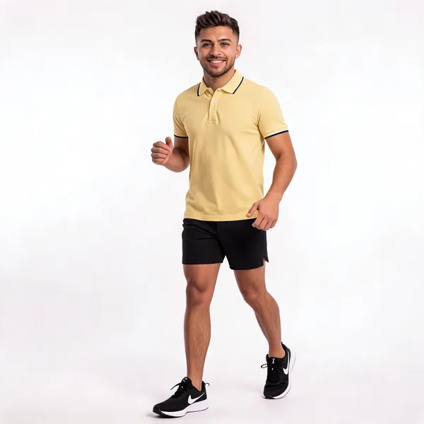 Yellow_Regular_Fit_Polo_T-Shirt_For_Men