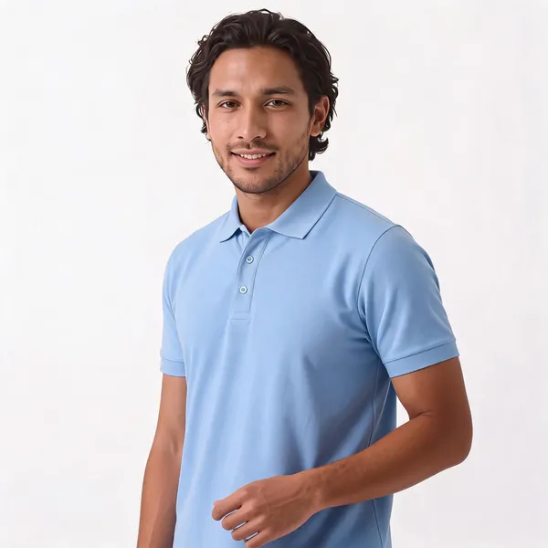 Light_Blue_Knit_Regular_Fit_Polo_T_Shirt_For_Men